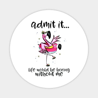 Summer Flamingo Vacation mode transparant Magnet